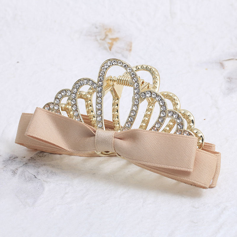 Wholesale Crown Fabric Bow Large Shark Clip